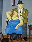Fernando Paintings - Couple by Fernando Botero